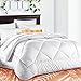 Queen Comforter Soft Quilted ♥ Down Alternative Duvet Insert with Corner Tabs Summer Cooling 2100 Series, Fluffy Reversible Hotel Collection, Hypoallergenic for All Season, Snow White, 88 x 88 inches