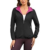 MODERN BUBBLE Womens Reversible Rain Jacket Lightweight Waterproof Windbreaker Jacket Outdoor Active Portable Raincoat