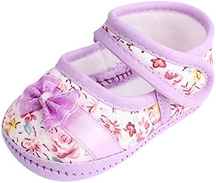 Weiyun Baby Girl Soft Sole Bowknot Print Anti-Slip Casual Shoes Toddler