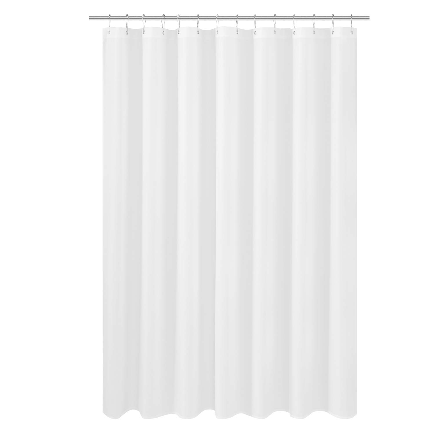 N&Y HOME Fabric Shower Curtain Liner Wide and Long 78 x 78 inches, Hotel Quality, Washable, Water Repellent, White Bathroom Curtains with Grommets, 78x78