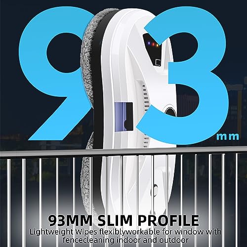 5600pa Robot Window Cleaner with Automatic Spray Jet, 3 Cleaning Modes, Automatic Glass Cleaner, Intelligent Edge Detection, Remote Control, 10 Microfibre Cloths