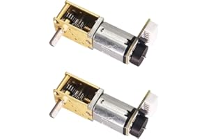 ANREAK 2Pcs DC 12V 16RPM Φ3x8mm Single Shaft N20 Worm Gear Motor with Encoder, 3-12V 4-381RPM Best for Automation and Robotics (12-16)