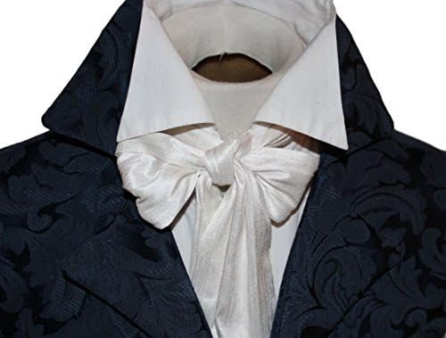 Elegantascot Men's Handmade Slim Regency Cravat Dupioni Silk Ascot Tie