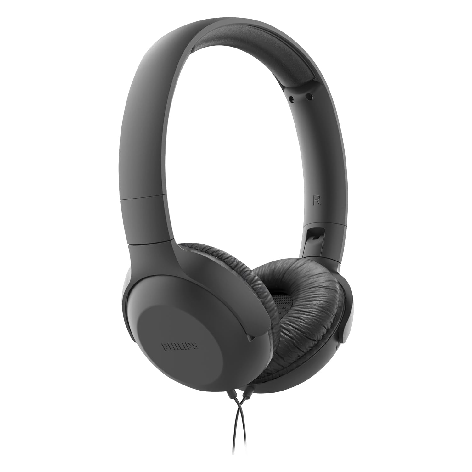 Philips On Ear Headphones UH201BK/00 Headphones with Cable (Foldable, Soft Earpad, Micro, 1.2 Meter Cable) Black