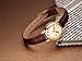 Eamti Women's Easy Reader White Dial Brown Leather Strap Casual Analog Quartz Wrist Watches with Date