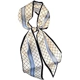 JN&LULU 59" Mulberry Silk Like Head Scarf Women's Fashion Square Neck Satin Scarfs for Bag Hair Scarves Gift 59 * 5.9”