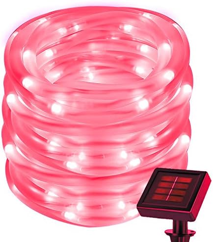 50 LED Solar Rope Lights Red String Light Outdoor Waterproof Ideal for Decorations Christmas Gardens Lawn Patio Weddings Parties