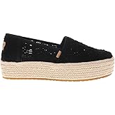 TOMS Womens Valencia Platform Espadrille Flats Casual - Black - Size 8 B