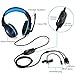 Fenvella Gaming Headset With Mic For PC/PS4/Xbox One Controller/Nintendo Switch 3.5mm Wired Stereo Noise Isolating Over Ear Headphones With LED Light Volume Control For Ipad/Laptop/Mobile Devices Bluethumb 4