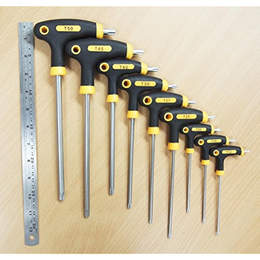 9PC THandle Torx Star Key Wrench Set Tamper 2 Drive Ends eBay