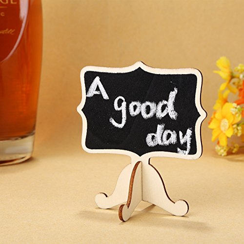 image for Pangda 20 Sets Mini Chalkboard Small Blackboard Card with Wooden Frame
