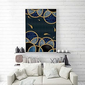 SIGNFORD Framed Canvas Home Artwork Decoration Golden Abstract...