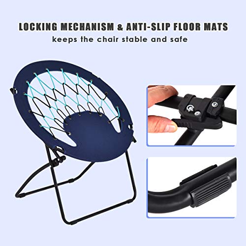 Giantex Folding Bunjo Bungee Chair, Outdoor Camping Gaming Hiking Chair, Perfect for Garden