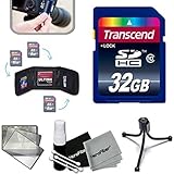 Transcend 32GB High Speed Memory Card KIT for Samsung NX500, NX1, NX3000, WB2200F, WB1100F, NX30, NX, NX2000, NX1100, NX300, NX300M, EX2F, NX1000, NX210, NX20, NX200, SH100 Digital Cameras