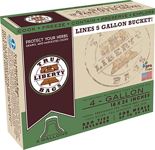 True Liberty Bags - 4-Gallon Bags - 10 Pack - All Purpose Bags For Oven, Freezer & Refrigerator - Fish, Meat, Herbs & Poultry Bags - Industrial Strength FDA Approved Baking & Roasting Bags - 18" x 24"