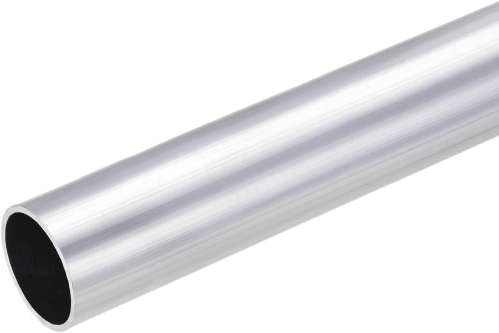 sourcing map 6063 Aluminum Round Tube, 30mm OD 27mm Inner Dia 300mm Length Seamless Straight Tubing, Silver, 30mm x 27mm x 300mm