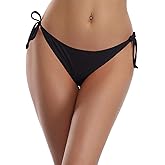 SHEKINI Women's Bikini Bottom Tie Side Swim Bottom Ruched Back Brazilian Cheeky Bathing Suit Bottom