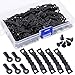 160Pcs Picture Hangers Kit, Including 80Pcs Black Sawtooth Picture Frame Hanging Hangers Double Hole and 80Pcs Photo Frame Turn Button with Screws Perfect for Home Decoration - Black
