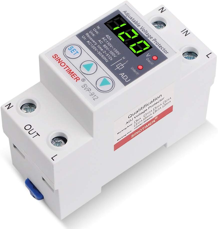 SINOTIMER SVP912 40A 110V 120V Manual Adjustable Voltage Relay DIN