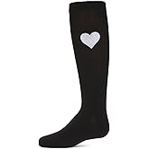MeMoi Girls Cotton-Rich Fuzzy Heart Embellished Knee Sock