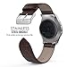 MoKo Band Compatible with Samsung Gear S2 Classic/Galaxy Watch 42mm/Galaxy Watch Active/Gear Sport/Garmin Vivoactive 3/Forerunner 645, Leather Crocodile Pattern Replacement Strap - Brown