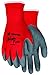 Glove N9680M Ninja Flex Nylon Shell Gloves with Latex Dip Palm and Fingertips, Gray/Red, Medium, 1-Pair