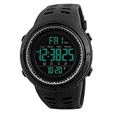 Men's Digital Watches Japanese Quartz Movement 50M Waterproof Rubber Strap Dress Watch Sport Wrist Watches