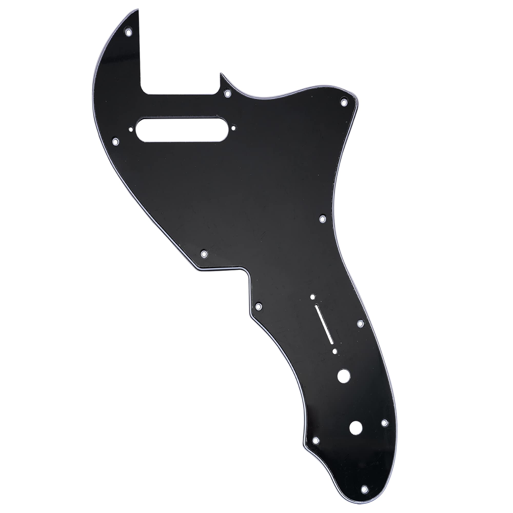 Musiclily Pro 11 Holes Guitar Pickguard For USA Fender 69 Tele Thinline Style Electric Guitar, 3ply Black