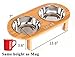 LePet Raised Dog Bowls Cat Food Stand with 2 Stainless Steel Bowls, Elevated Small Dog Bowls with Bamboo Stand