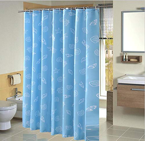 Broshan Blue Sea Shells Shower Curtain Nautical Coastal Seashell