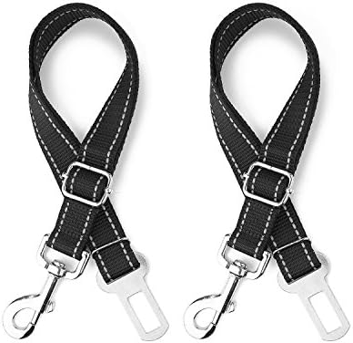 Pet Dog Cat Seat Belt, Kosse Adjustable Pet Safety Leash Leads Dog Harness Car Vehicle Seatbelt Dog Strap Made from Nylon Fabric Material [2 Pack]