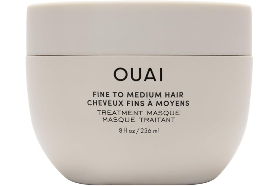 OUAI Fine to Medium Hair Treatment Masque – Hydrating Hair Mask to Help Repair Strands & Increase Shine – With Shea Butter, Keratin and Panthenol – Paraben, Phthalate & Sulfate Free (8 Fl Oz)