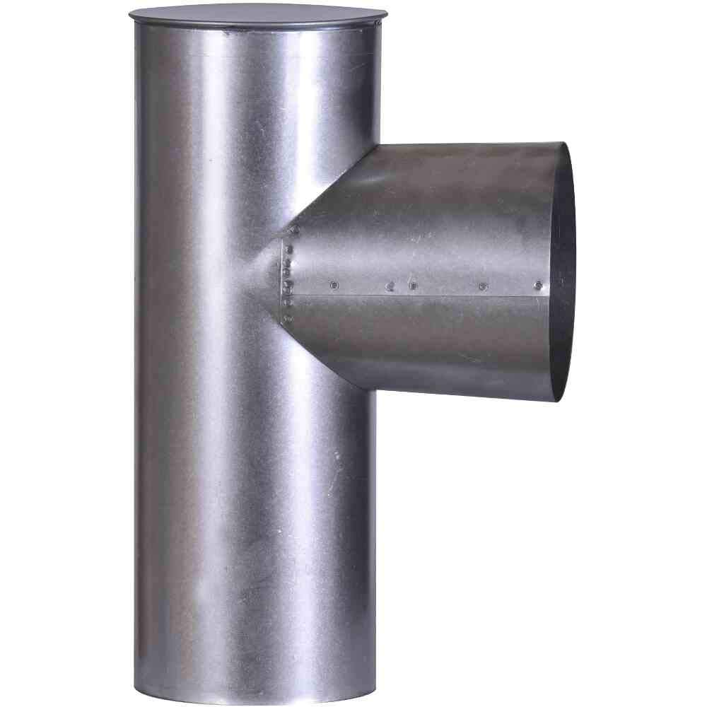 FIREFIX A120/KK FAL capsule knee, 300 mm, diameter 120 mm stove pipes made of sheet steel, 0.6 mm thick, conical insertion, lengths, laser welded, silver