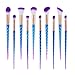 Unicorn Makeup Brushes Set, 10Pcs Foundation Brush Eyeshadow Brushes Powder Concealer Contour Face Lips Eyes Brushes Set Gradient Color Spiral Handle