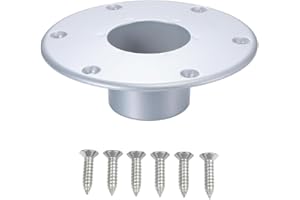 RV Trailer Pedestal Base Round Flush Mount Table Leg Base, Aluminum Round Flush Mount Table Legbase with Mounting Screws,Tabl