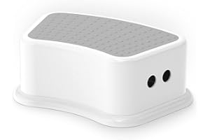 UNCLE WU Step Stool for Kids - Bathroom Safety Bottom as Potty Training Stool -Slip Resistant Surface 1 Step Stool for Toddler/Adult