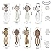 SUNNYCLUE 16PCS 8 Styles Mixed Color Bookmark Pendant Tray Kit Include 8pcs Oval Round Metal Bookmark Cabochon Setting with 8pcs Clear Glass Cabochon for DIY School Office Supplies Book Gifts Making