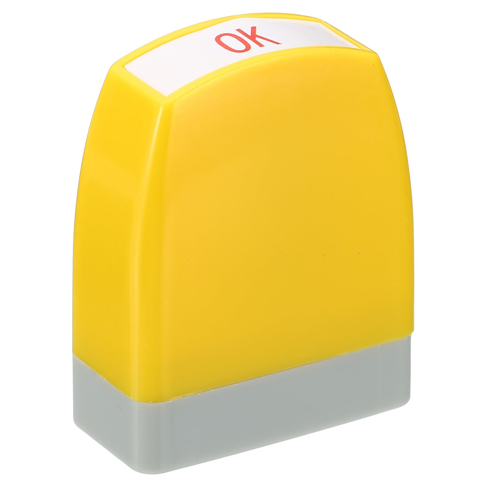 PATIKIL OK Notice Stamp Self Inking, Red Ink Office Stamps Pre Inked Message Stamp Refillable Business Stamp, Yellow