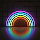 Ninight Rainbow Neon Light, Cute Colorful Neon Rainbow Sign, Battery or USB Powered Night Light as Wall Decor for Kids Room, Living Room, Festive Party