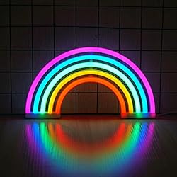 Neon Rainbow Sign, Battery or USB Powered Light for