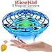 iGeeKid Mini Drones Hand Operated Drone Flying Toy Kids Easter Gifts for Boys Girls Age 4-14 Year Infrared Induction Helicopter Flying Ball with 360° Rotating LED Light Outdoor Sports Toy-Blue