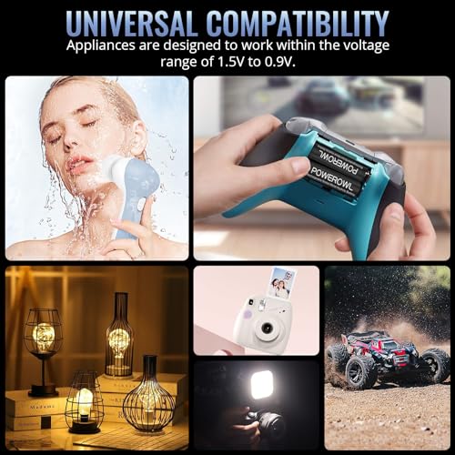 POWEROWL AA Rechargeable Batteries 2800 mAh 1.2 V Ni-MH Rechargeable Battery | 1200 Cycles | Economical and Environmentally Friendly | High Real Capacity Pack of 12