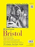 Strathmore 342-109 300 Series Bristol Vellum Pad, 9"x12", Tape Bound 20 Sheets