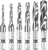 Newder-eu 6tlg 1/4" HSS M3-M10 Kombi Bohrer Gewindebohrer, Schraube Sechskantschaft Senker Werkzeuge...