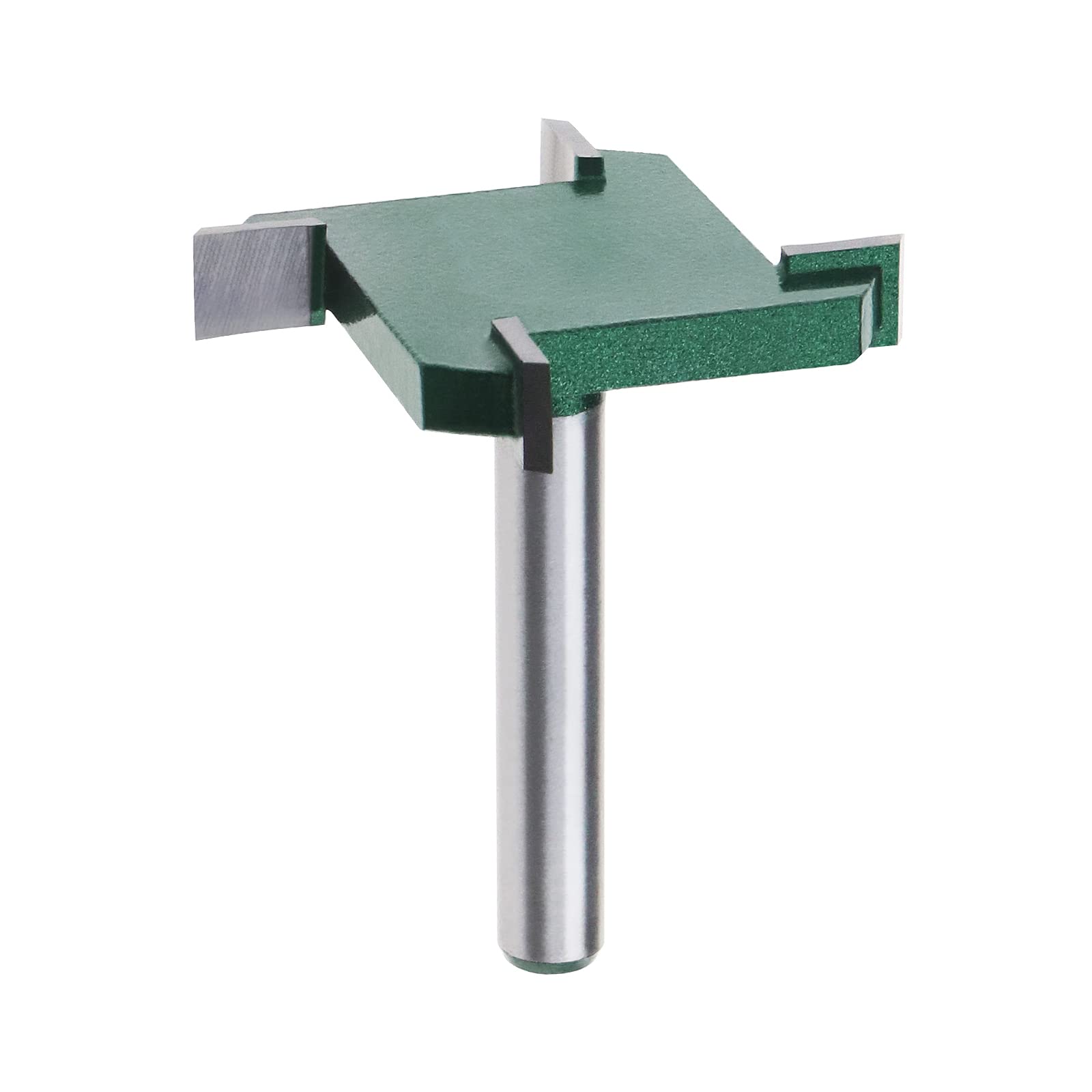 Create idea 4-Wing Spoilboard Surfacing Router Bit 1/4'' Shank T-Type Slotting Router Bit 1-19/32" Cutting Diameter 1/4'' Cutting Length Woodworking Tools