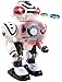Android Battery Operated Disc Shooting Toy Robot Walking, Flashing Lights, Talking, Spinning, Disc Shooting Toy Robot (White)