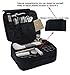 Lmeison Makeup Train Case, Travel Makeup Bag with Adjustable Dividers, 9.6'' Portable Cosmetic Storage Bag for Makeup Brush Set, Jewelry, Toiletry and Digital Accessories