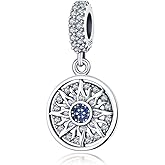 LNQOBU 925 Sterling Silver Charms for Bracelets Necklaces,5A Cubic Zirconias Evil Eye Dangle Beads Charms Jewelry Gift for Women (With one Spacer Beads Charms)
