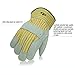 Vgo 3Pairs Cow Split Leather Men's Work Gloves with Safety Cuff (Size L,Yellow,CB3501)