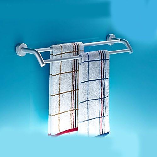 GGHYYO Towel shelf shower room kitchen Wall-Mounted Bar Towel Rail Shelf Double Laye 60cm